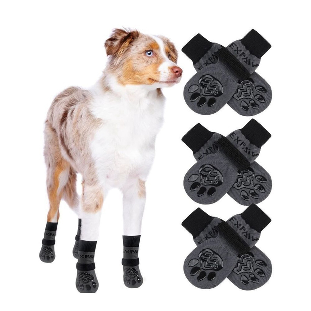 NEW Double Side Anti-Slip Dog Socks for Hot Pavement, 3 Prs L